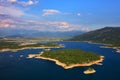 Panoramic view of Slansko jezero near town of Niksic, Montenegro.